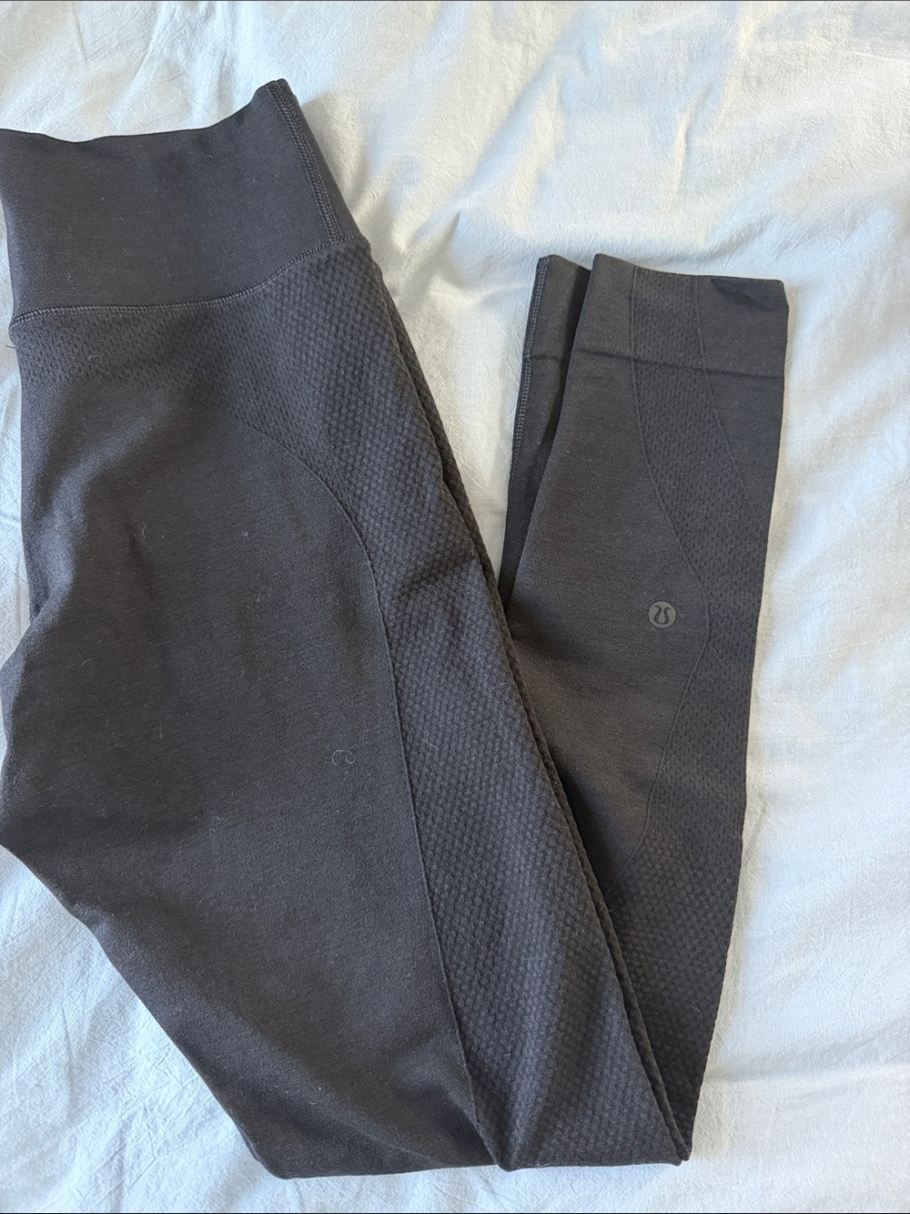 lululemon athletica Black Textured Side-Panel Leggings